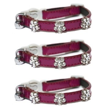 3x Rosewood Damson Quick Release Buckle Cat Collar - Pink