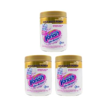 3PK Vanish Napisan Oxi Action Gold Multi Stain Remover Powder Crystal White 1kg