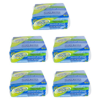 5x 6pc Fresh Start Non-Scratch Dishwashing Sponge Scour Pads Value Pack Blue