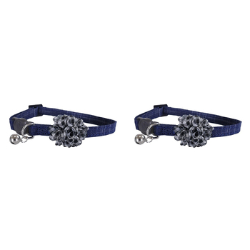 2x Rosewood Designer Quick Release Scrunch Cat Collar - Blue