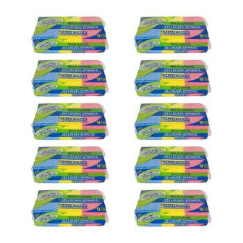 10x 9pc Fresh Start Multipurpose Cleaning Cellulose Sponge Value Pack