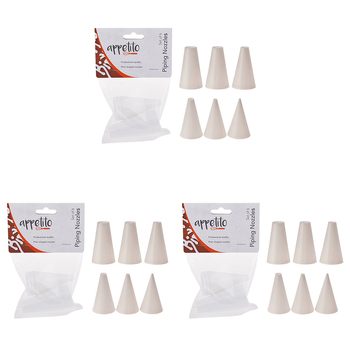 3x 6pc Appetito Plain Plastic Piping Nozzles Home Kitchen White