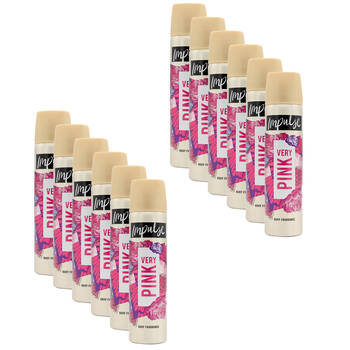 12PK Impulse Very Pink Body Fragrance Floral Womens Deodorant Spray 50G