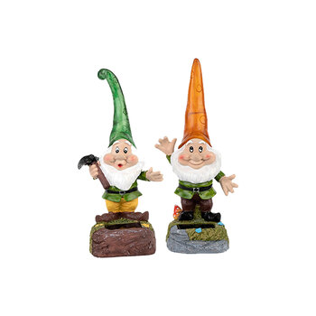 2x Licht Solar Gnome Warm White LED 28cm Assorted