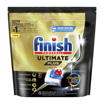 31pc Finish Powerball Ultimate Plus All In 1 Dishwashing Tablets Fresh Burst