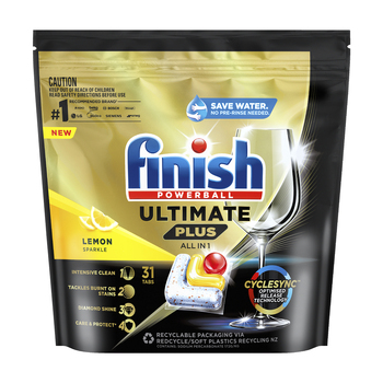 31pc Finish Powerball Ultimate Plus All In 1 Dishwashing Tablets Lemon Sparkle