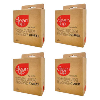 4x 10pc CleanUp CU831 Tranquility Vacuum Cleaner Bags for Pet Hair White
