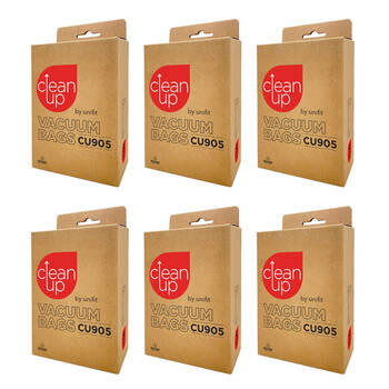 6x 5pc CleanUp CU905 Vacuum Bags for Nilfisk GD5/GD10/PV500/JV500 White