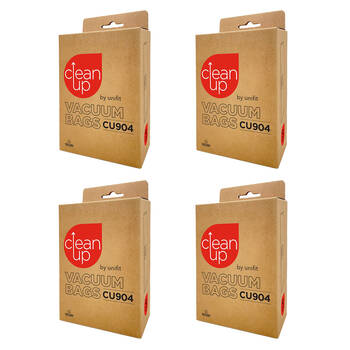 4x 5pc CleanUp CU904 Replacement Vacuum Bags Efficient Dust Capture White