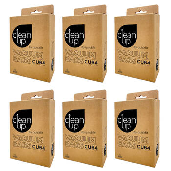 6x 10pc CleanUp CU64 Replacment Vacuum Bags for Backpack Cleaners Brown