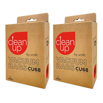 2x 10pc CleanUp CU68 Replacement Vacuum Bags for Numatic Models White