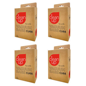 4x 10pc CleanUp CU68 Replacement Vacuum Bags for Numatic Models White