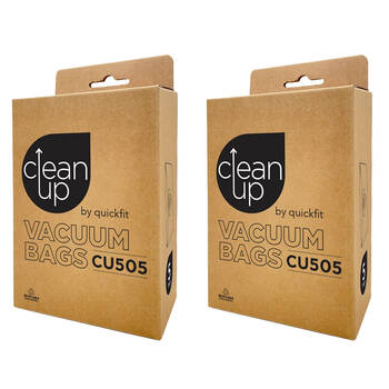 2x 5pc CleanUp CU505 Replacement Vacuum Bags for Heavy-Duty Cleaning White