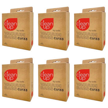 6x 5pc CleanUp CU133 Synthetic Vacuum Bags for Wertheim Models White