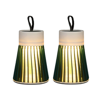 2x Licht USB Garden Light And Bug Zapper Warm White 6x9x16.2cm