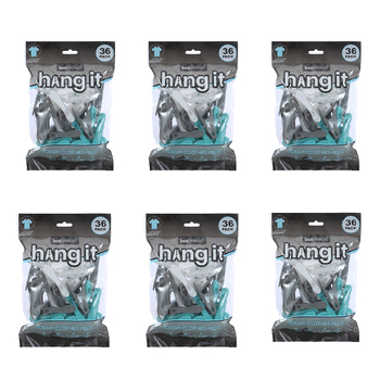 6x 36PK Boxsweden Hangit Tough Clothes Pegs Laundry Clips