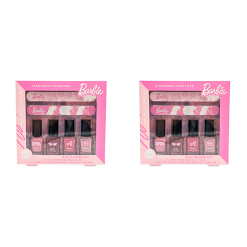 2x 6pc Barbie Mummy & Me Range Kids Nail Pamper Set 6y+