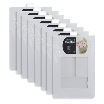 8x 3PK Lemon & Lime Sweeties 25x10cm Cake Box - White