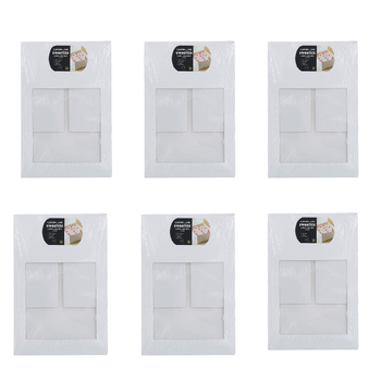 6x 3PK Lemon & Lime Sweeties 35x15cm Large Cake Box - White