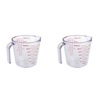 2PK Appetito 2 1/2 Cup Plastic Measure Jug Home Kitchen Cooking Clear