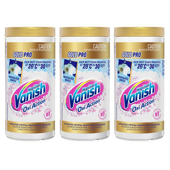 3PK Vanish Napisan Gold Pro Stain Remover Powder for Colour & White 2kg