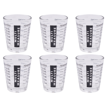 6PK Appetito Multipurpose Measure Glass 30ml Home Kitchen Cooking