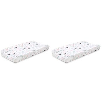 2x Little Haven Infant Polyester Changing Pad Cover/Sleeve Botanical Leaf 81cm