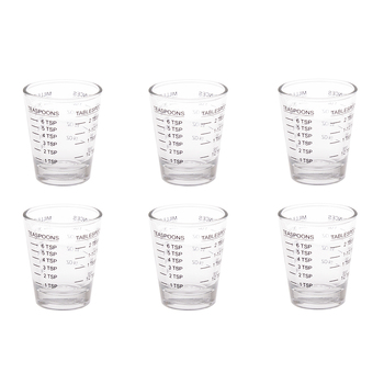 6PK Appetito Multipurpose Measure Glass 30ml Home Kitchen Cooking