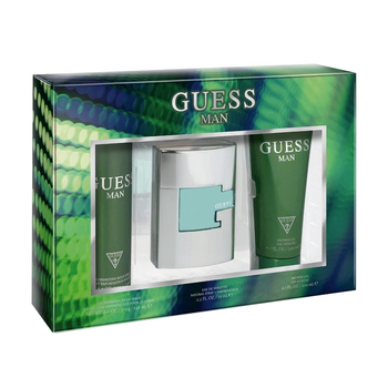 3pc Guess Man 75ml Eau De Toilette Shower Gel & Body Spray Set