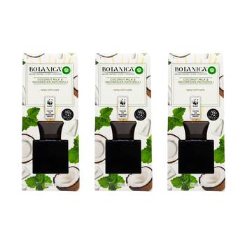3PK Air Wick 80ml Reed Diffuser Coconut Milk & Indonesian Patchouli