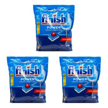 3x 60pc Finish Dishwasher Tablets Powerball Power All-in-1 Lemon