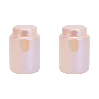 2PK Annabel Trends Glass Opal Jar Storage Large Fairyfloss Pink