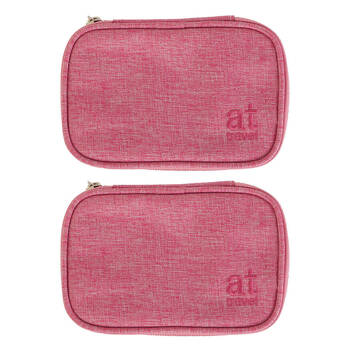 2PK Annabel Trends AT Travel Pill Carrier Organiser Storage 15x10cm Pink