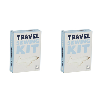 2PK Annabel Trends Vegan Leather AT Travel Sewing Kit 12x18cm White