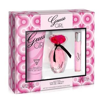 3pc Guess Girl Women 100ml EDT 200ml Body Lotion 15ml Travel Spray Gift Set