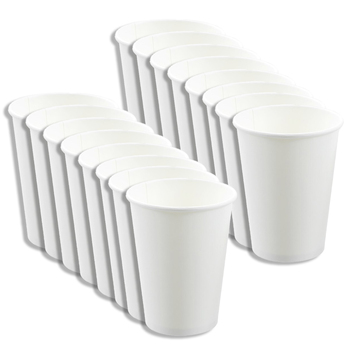 8x 30PK Lemon & Lime 360ml Disposeable Eco Paper Cup - White