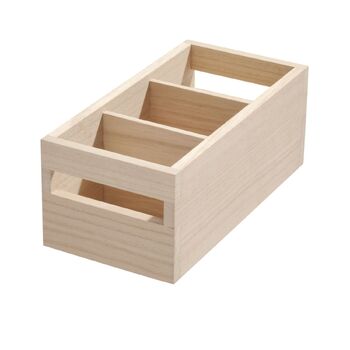 iDesign Wood 25.4x12.7cm Packet Organiser w/ Handles - Natural