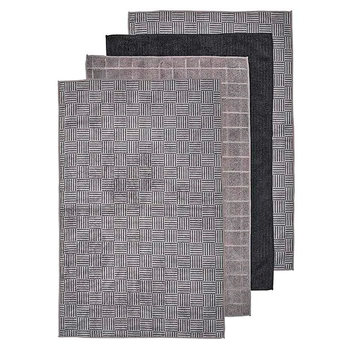 4pc Ladelle Benson Charcoal Microfibre Kitchen Towels