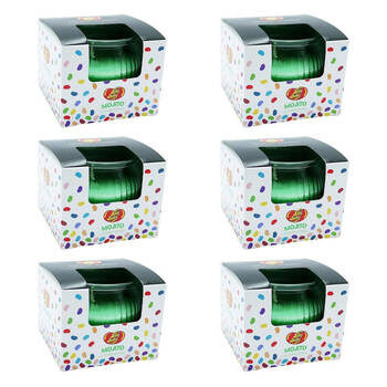 6PK Jelly Belly Mojito Scented Candle Pot Home Room Fragrance 85g Green