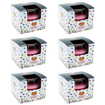 6PK Jelly Belly Strawberry Daiquiri Scented Candle Pot Room Fragrance 85g Pink