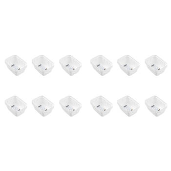 12x 2pc Boxsweden Star Organiser Tray Rectangular 15.5x11.5x6.5cm White