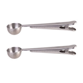 2PK Casabarista Stainless Steel Coffee Scoop Clip - Silver