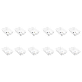 12PK Boxsweden Star Organiser Tray Versatile Rectangular 23.5x16x6.5cm White