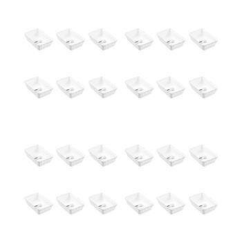 24PK Boxsweden Star Organiser Tray Versatile Rectangular 23.5x16x6.5cm White
