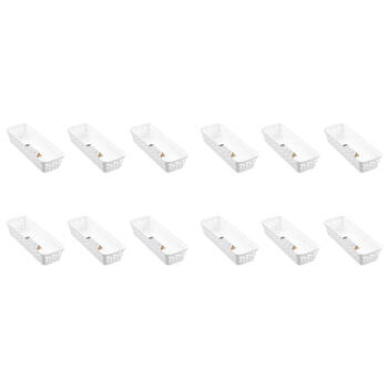 12PK Boxsweden Star Organiser Tray Versatile Sleek Rectangular 33x11x6.5cm White