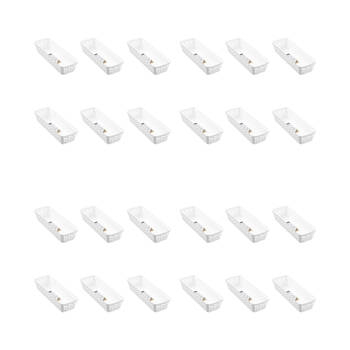 24PK Boxsweden Star Organiser Tray Versatile Sleek Rectangular 33x11x6.5cm White