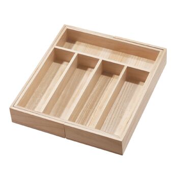 iDesign Eco Wood 38.10x34.29cm Expandable Cutlery Tray - Natural