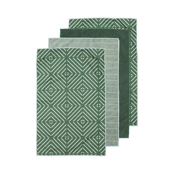 4pc Ladelle Benton Green Microfibre Kitchen Towel Reusable Drying Cloth