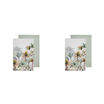 2x 2pc Ladelle Panama Cotton Kitchen Cleaning Towel Reusable/Washable Cloth