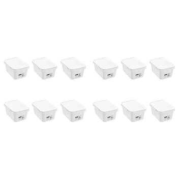 12PK Boxsweden Star Basket Lidded Versatile Organiser 4L 26x18x12.5cm White